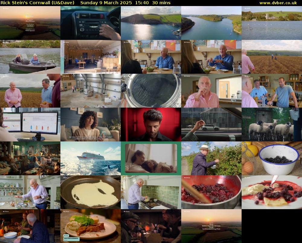 Rick Stein's Cornwall (U&Dave) Sunday 9 March 2025 15:40 - 16:10