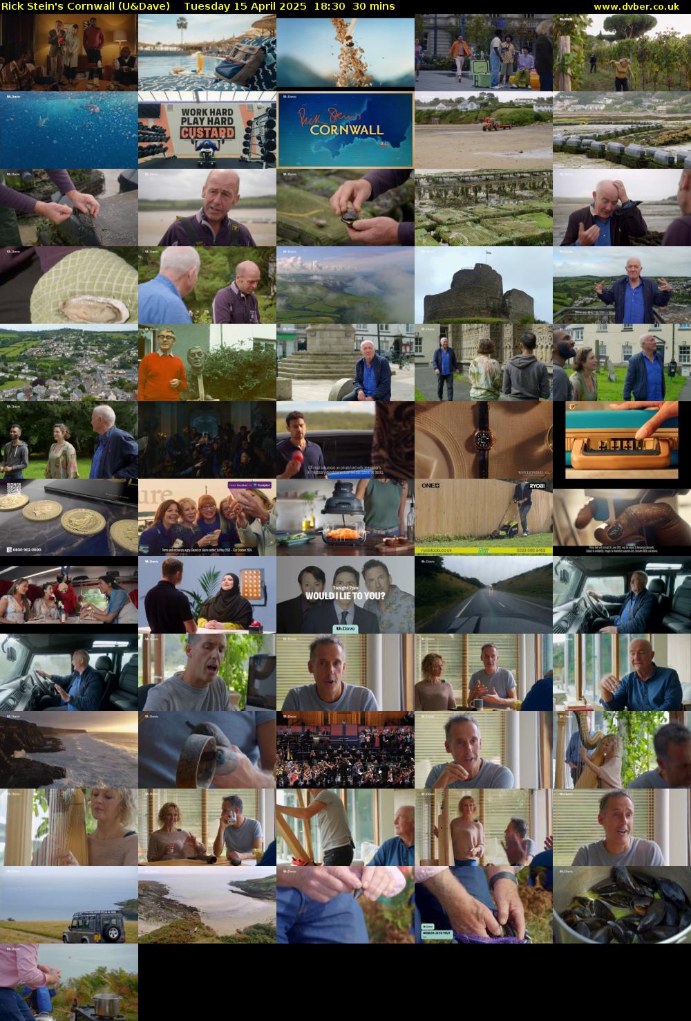 Rick Stein's Cornwall (U&Dave) Tuesday 15 April 2025 18:30 - 19:00