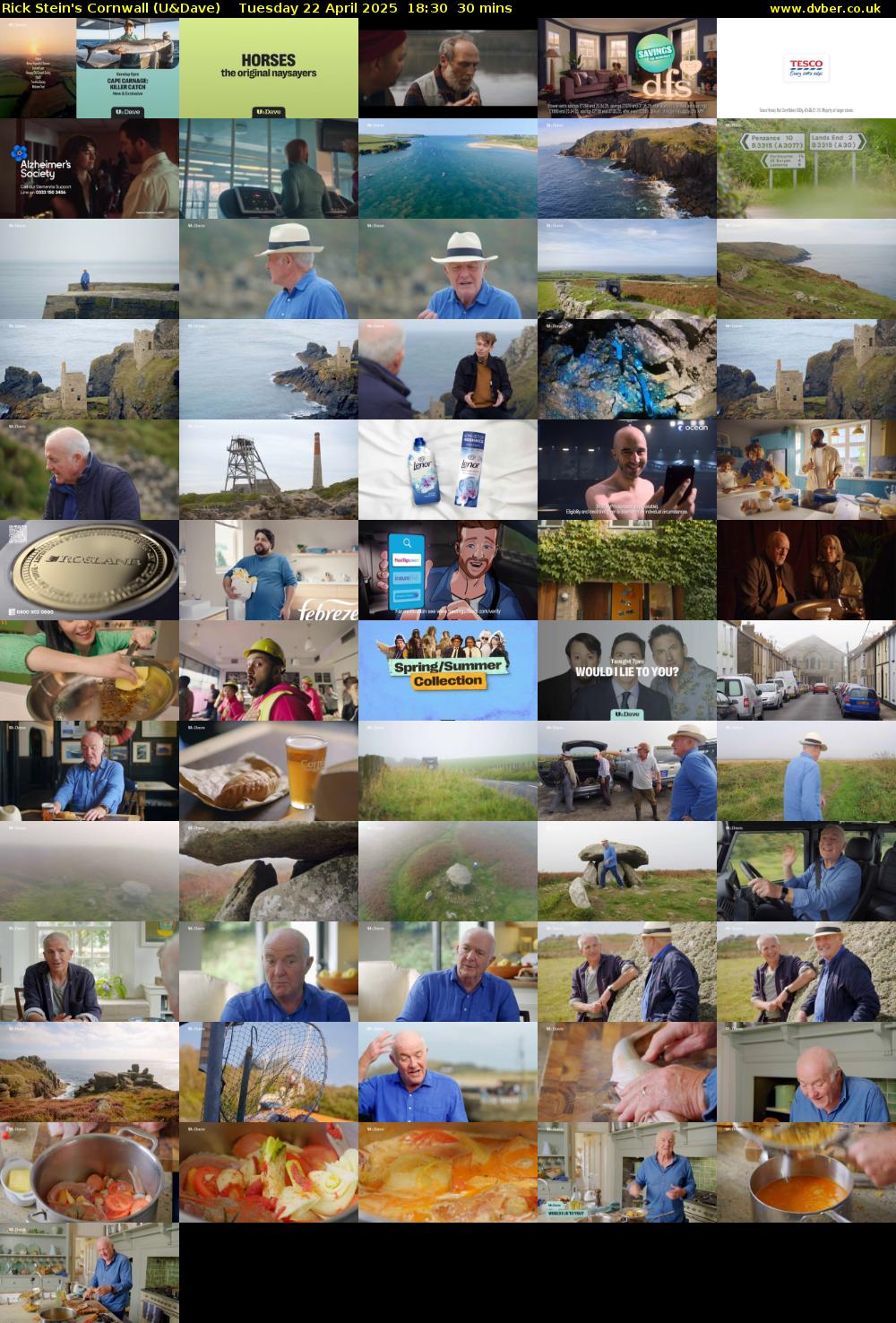 Rick Stein's Cornwall (U&Dave) Tuesday 22 April 2025 18:30 - 19:00