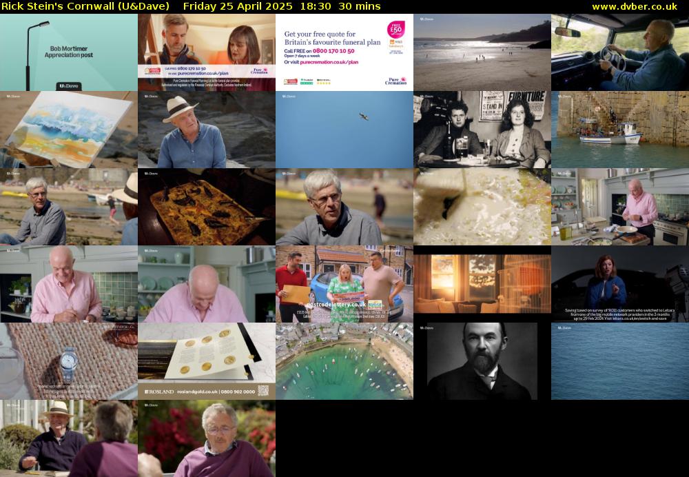 Rick Stein's Cornwall (U&Dave) Friday 25 April 2025 18:30 - 19:00