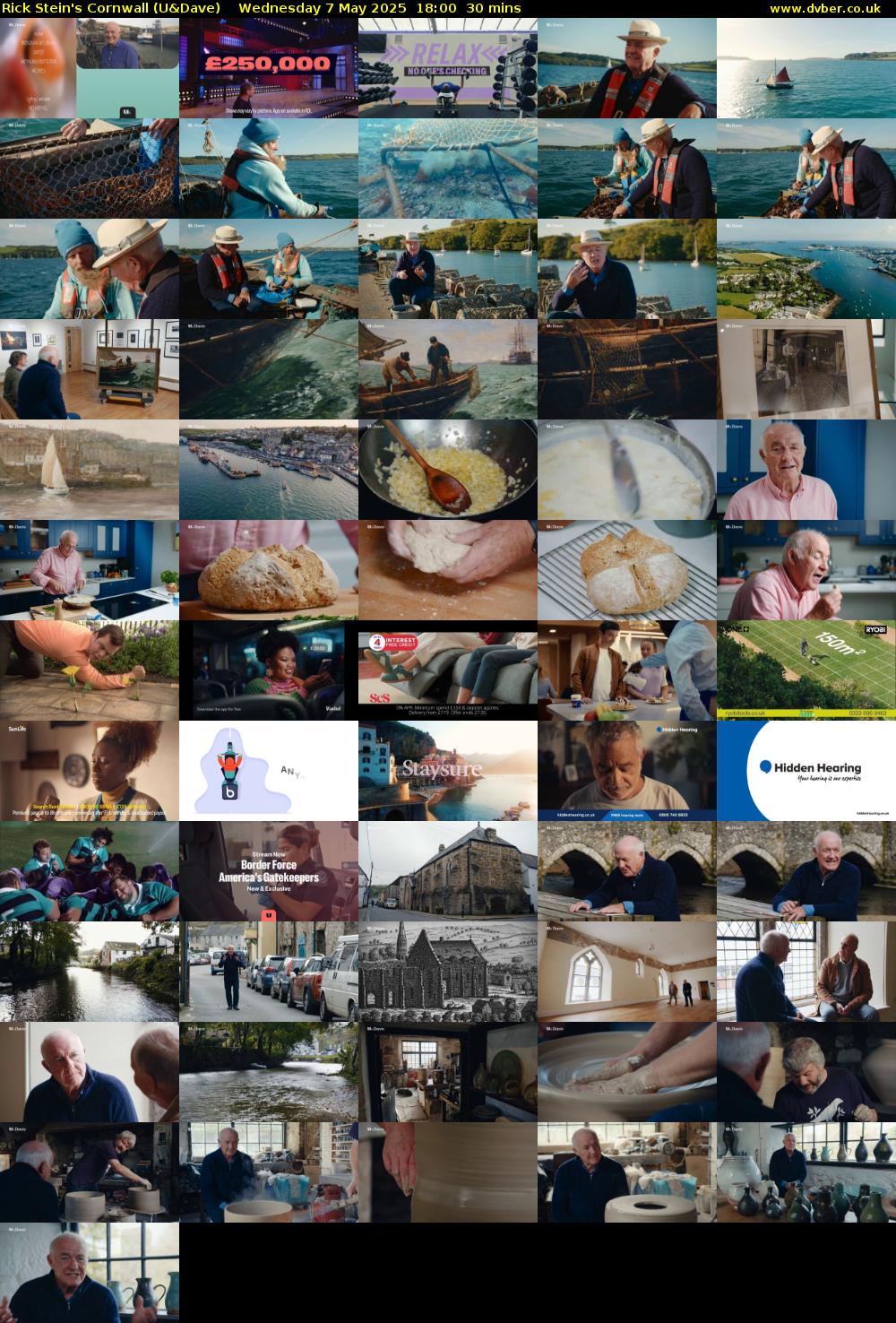 Rick Stein's Cornwall (U&Dave) Wednesday 7 May 2025 18:00 - 18:30