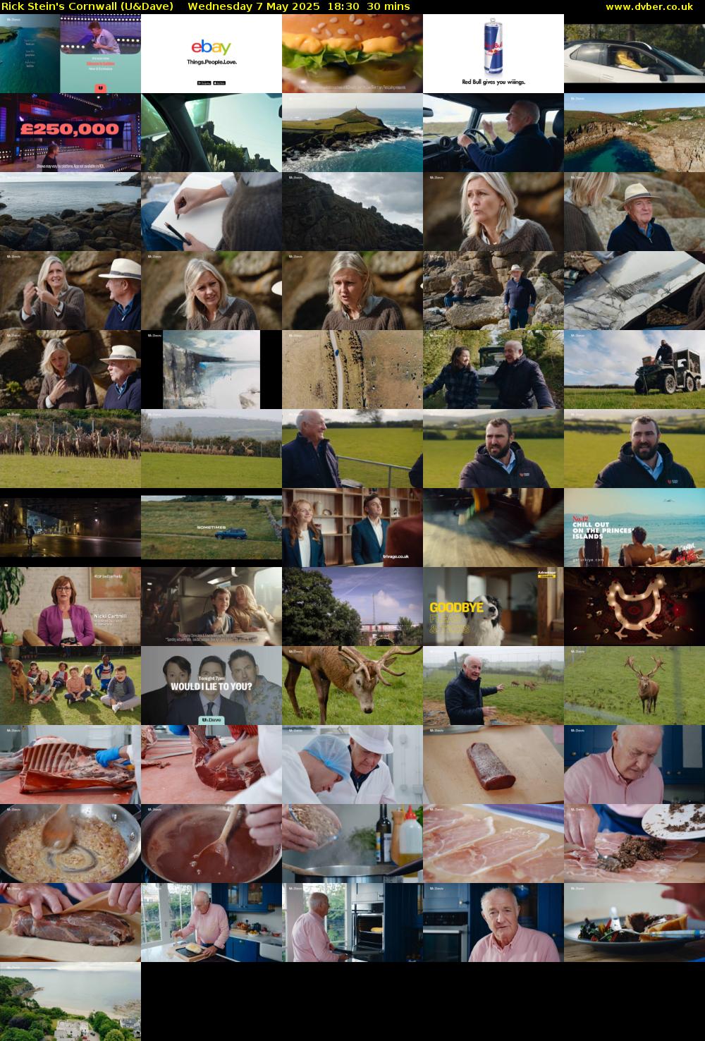 Rick Stein's Cornwall (U&Dave) Wednesday 7 May 2025 18:30 - 19:00