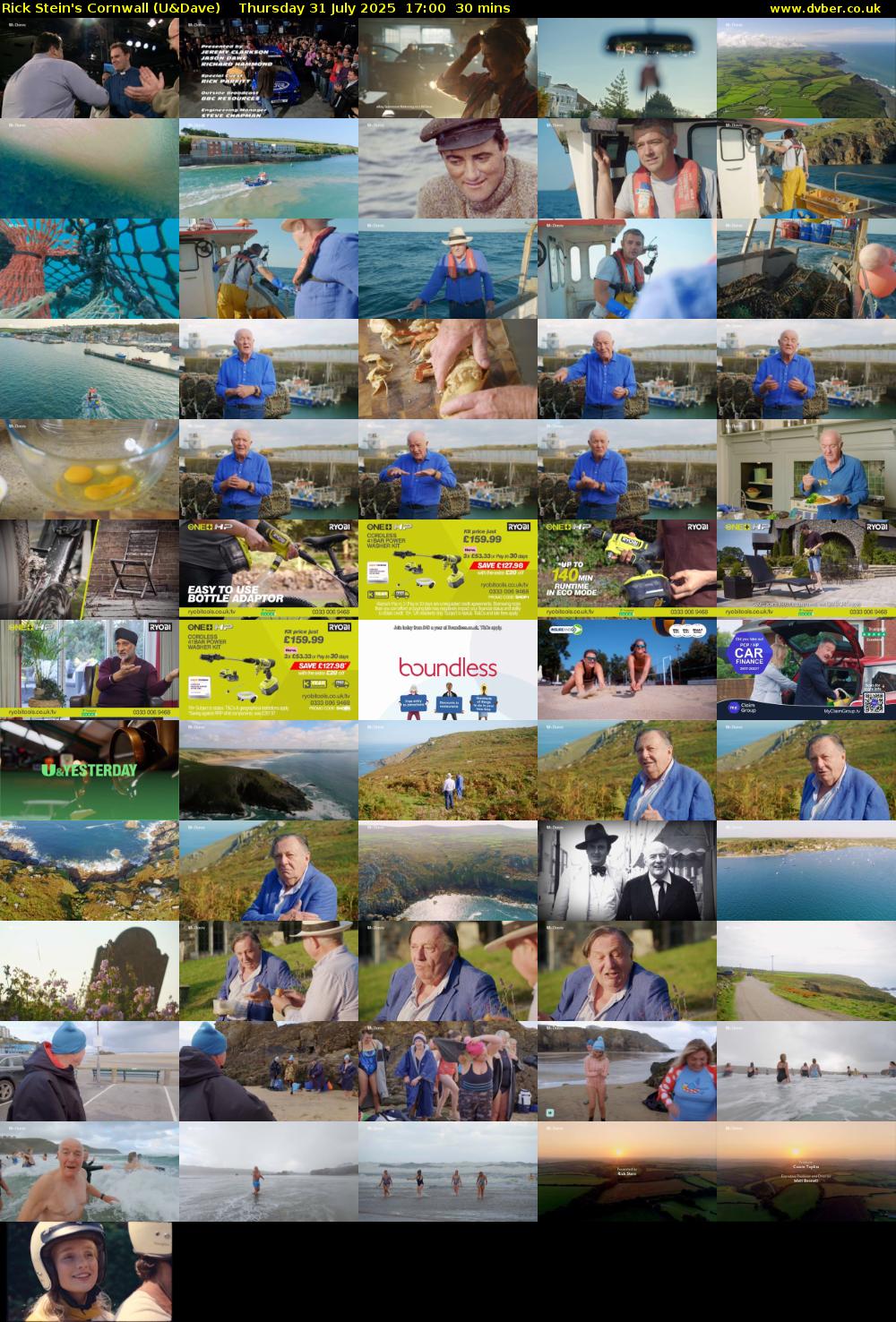 Rick Stein's Cornwall (U&Dave) Thursday 31 July 2025 17:00 - 17:30