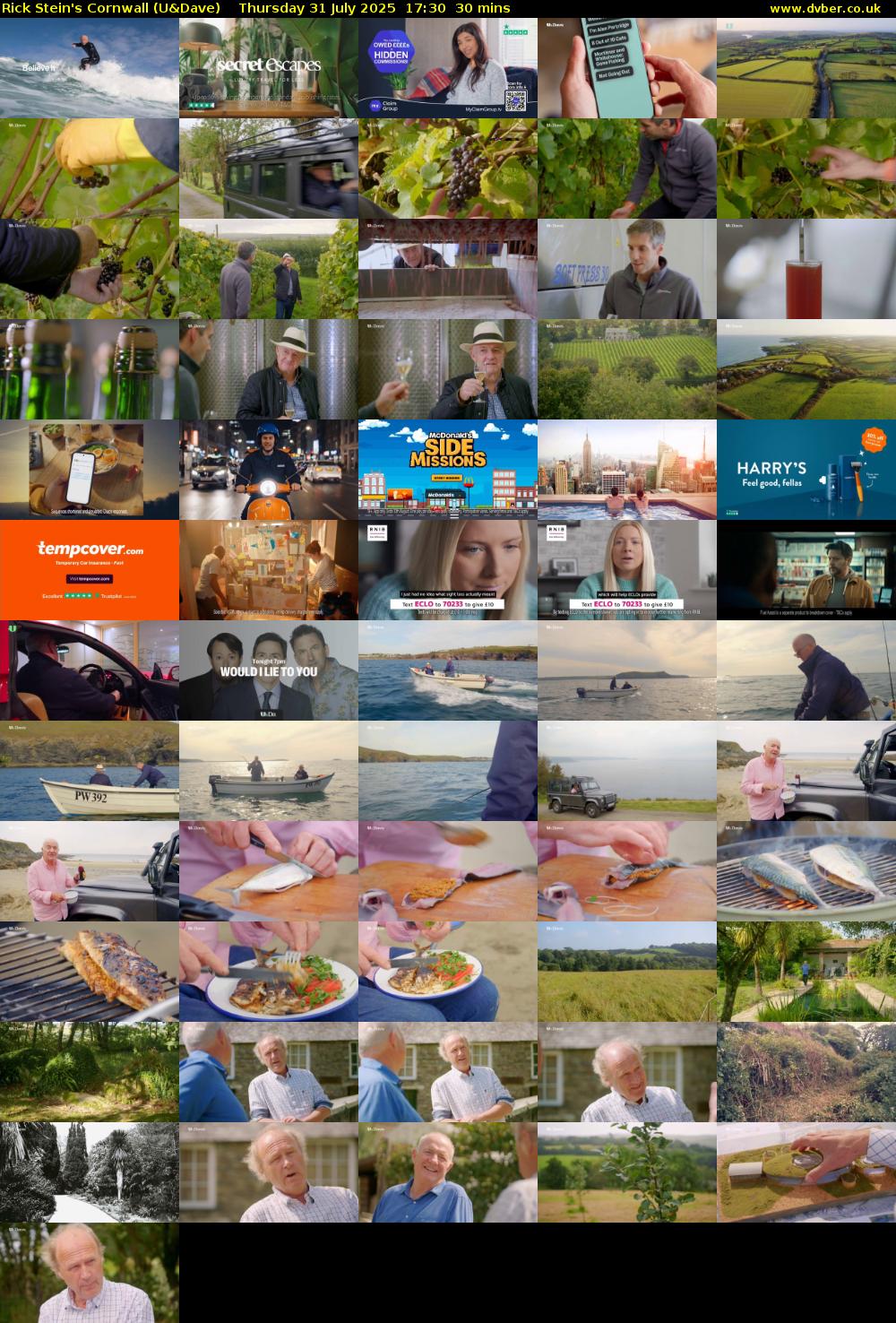 Rick Stein's Cornwall (U&Dave) Thursday 31 July 2025 17:30 - 18:00