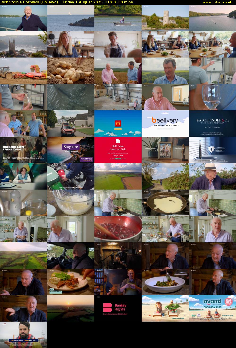 Rick Stein's Cornwall (U&Dave) Friday 1 August 2025 11:00 - 11:30
