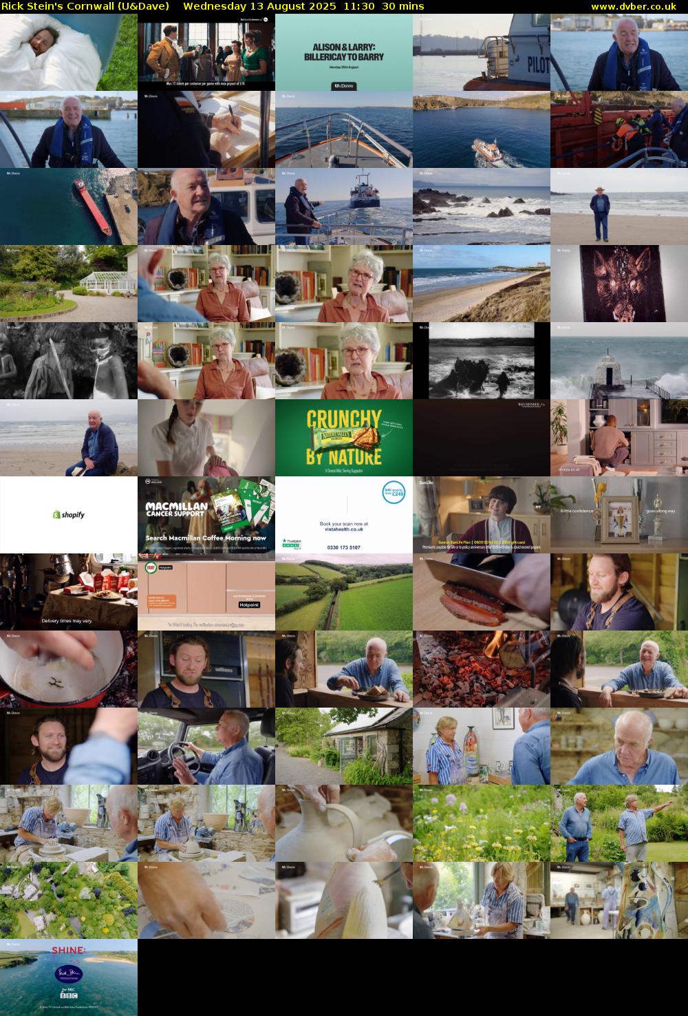 Rick Stein's Cornwall (U&Dave) Wednesday 13 August 2025 11:30 - 12:00