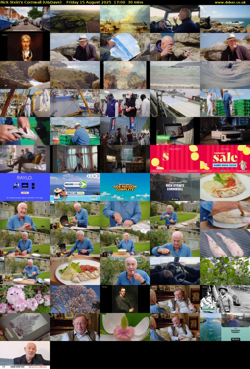 Rick Stein's Cornwall (U&Dave) Friday 15 August 2025 17:00 - 17:30