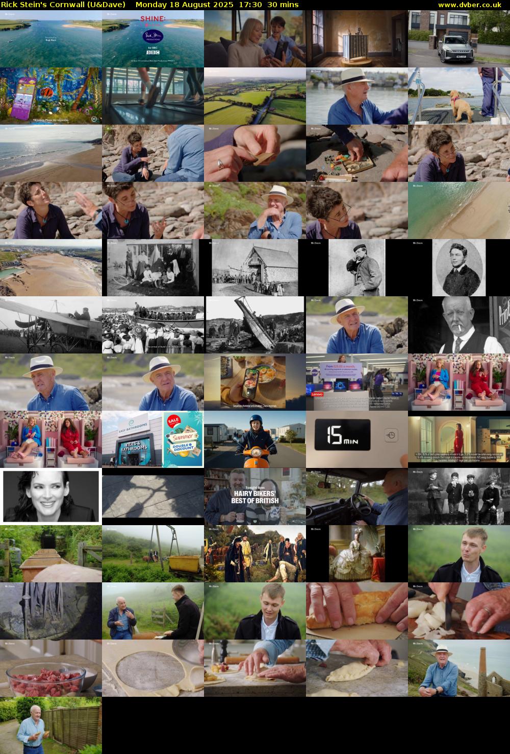 Rick Stein's Cornwall (U&Dave) Monday 18 August 2025 17:30 - 18:00