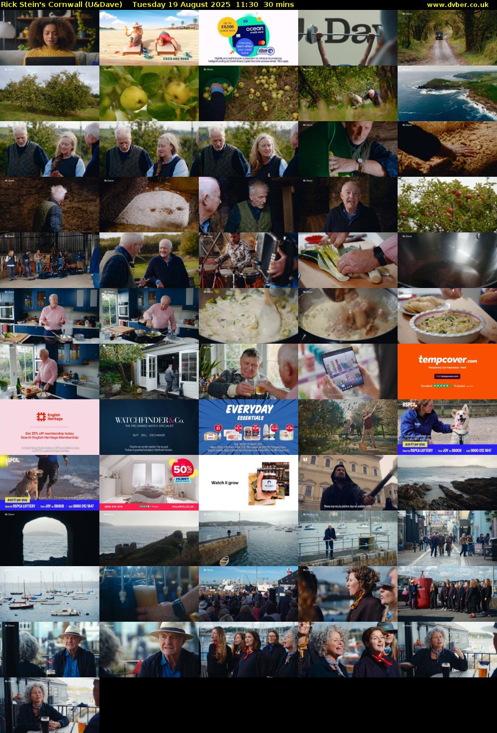 Rick Stein's Cornwall (U&Dave) Tuesday 19 August 2025 11:30 - 12:00
