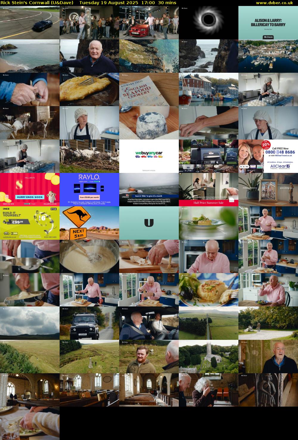 Rick Stein's Cornwall (U&Dave) Tuesday 19 August 2025 17:00 - 17:30