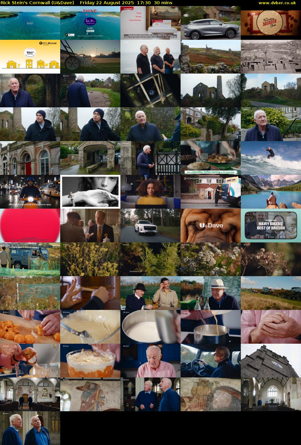 Rick Stein's Cornwall (U&Dave) Friday 22 August 2025 17:30 - 18:00
