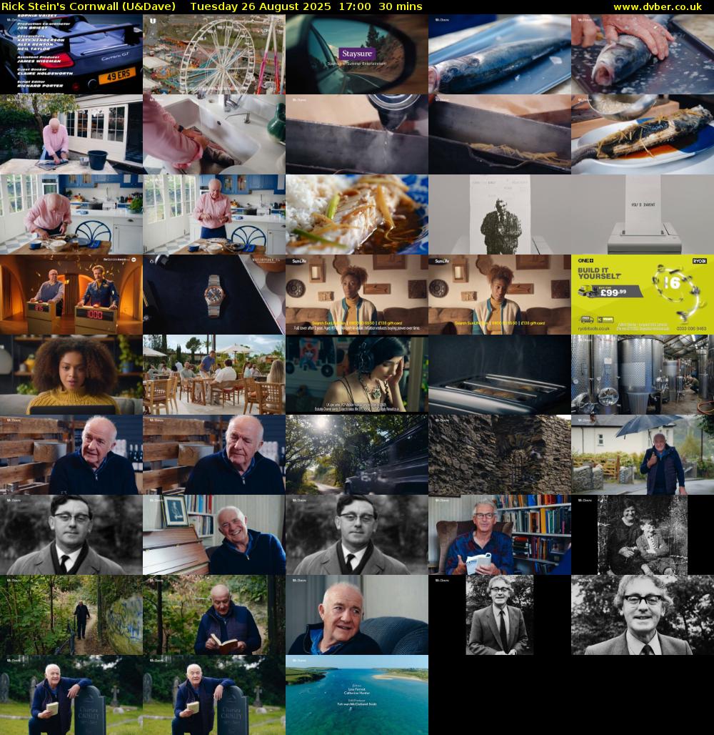 Rick Stein's Cornwall (U&Dave) Tuesday 26 August 2025 17:00 - 17:30