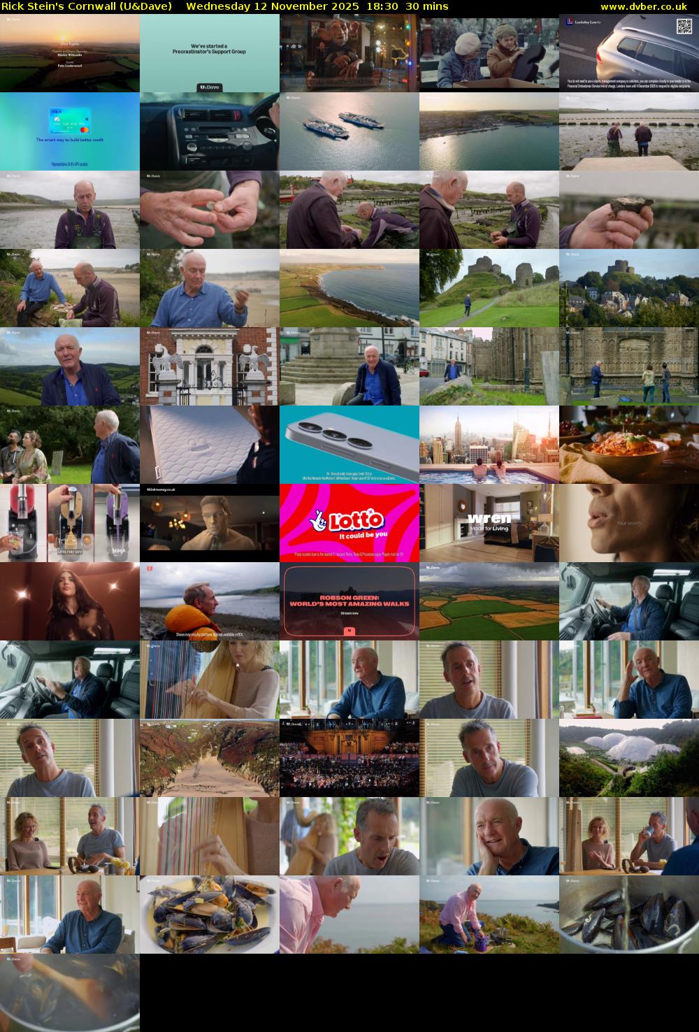 Rick Stein's Cornwall (U&Dave) Wednesday 12 November 2025 18:30 - 19:00