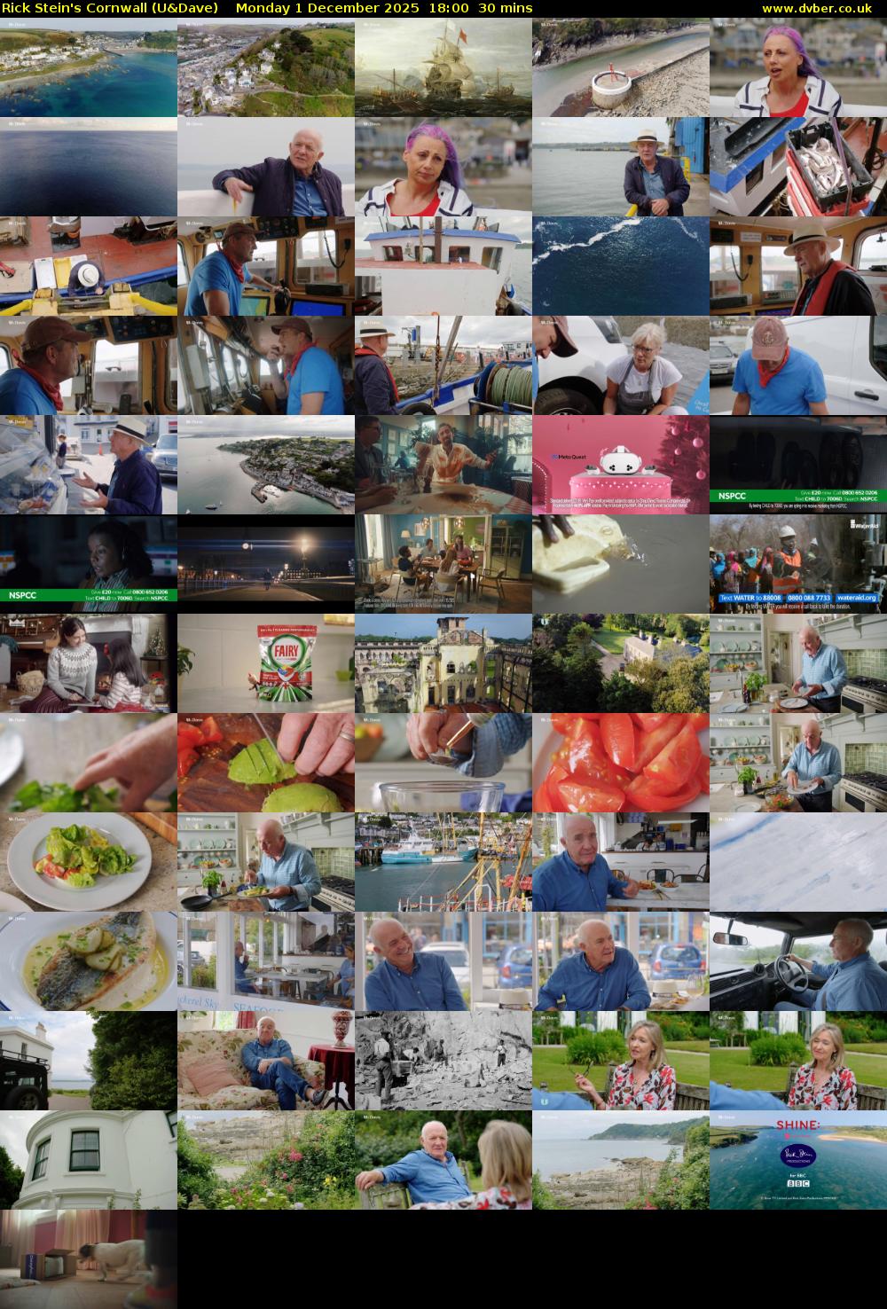 Rick Stein's Cornwall (U&Dave) Monday 1 December 2025 18:00 - 18:30