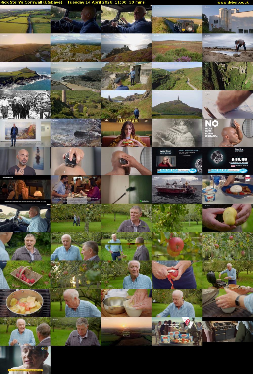 Rick Stein's Cornwall (U&Dave) Tuesday 14 April 2026 11:00 - 11:30