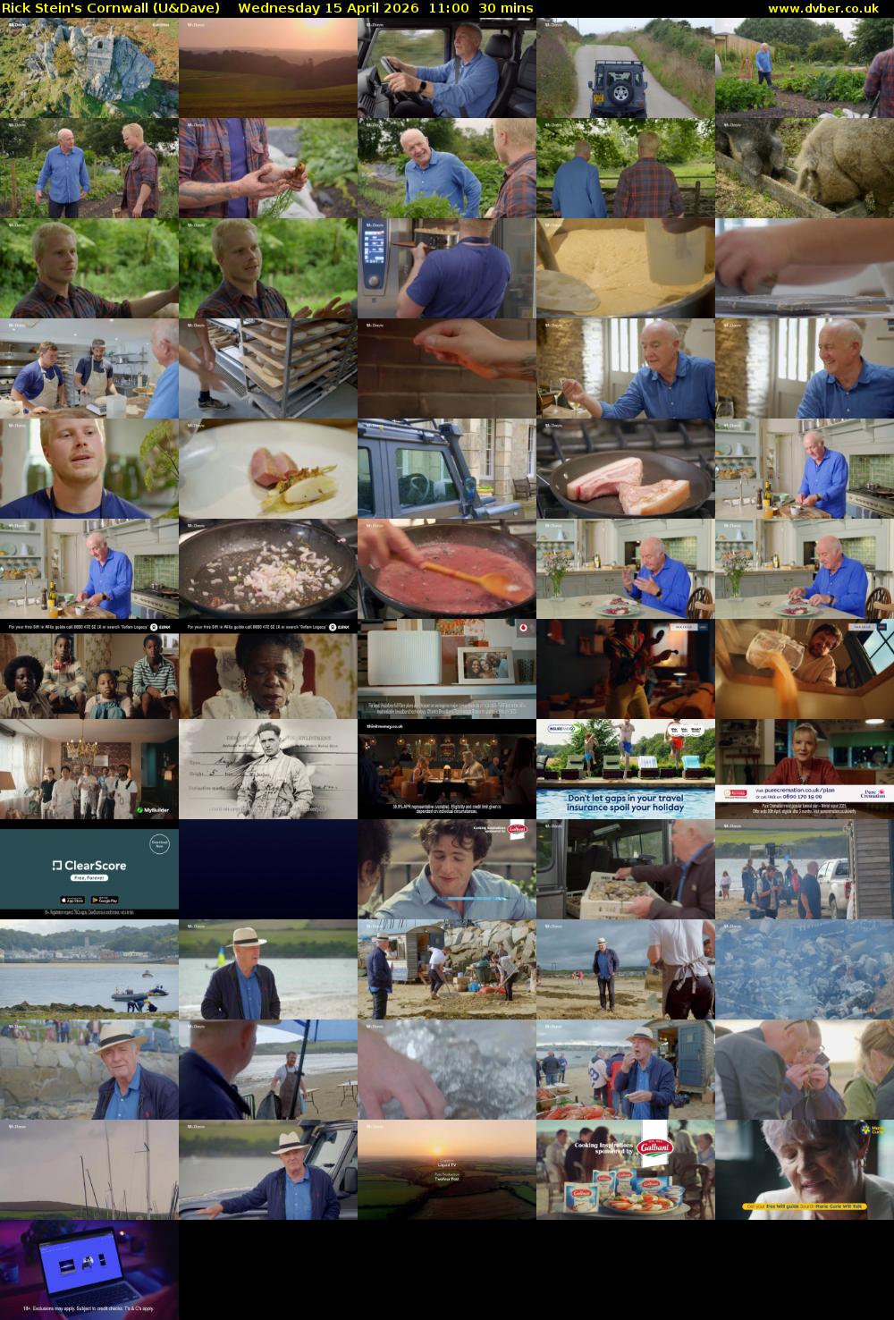 Rick Stein's Cornwall (U&Dave) Wednesday 15 April 2026 11:00 - 11:30