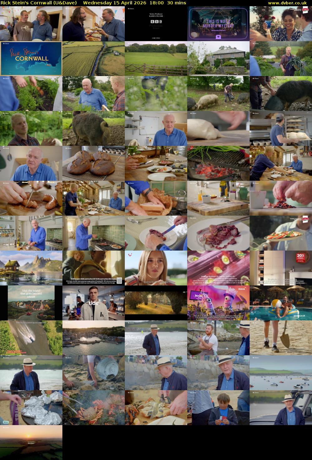 Rick Stein's Cornwall (U&Dave) Wednesday 15 April 2026 18:00 - 18:30