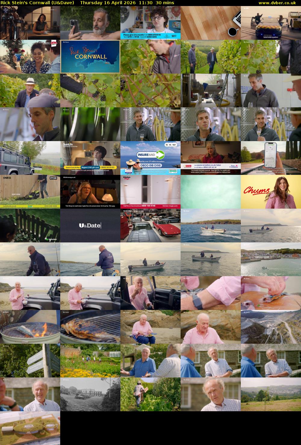 Rick Stein's Cornwall (U&Dave) Thursday 16 April 2026 11:30 - 12:00