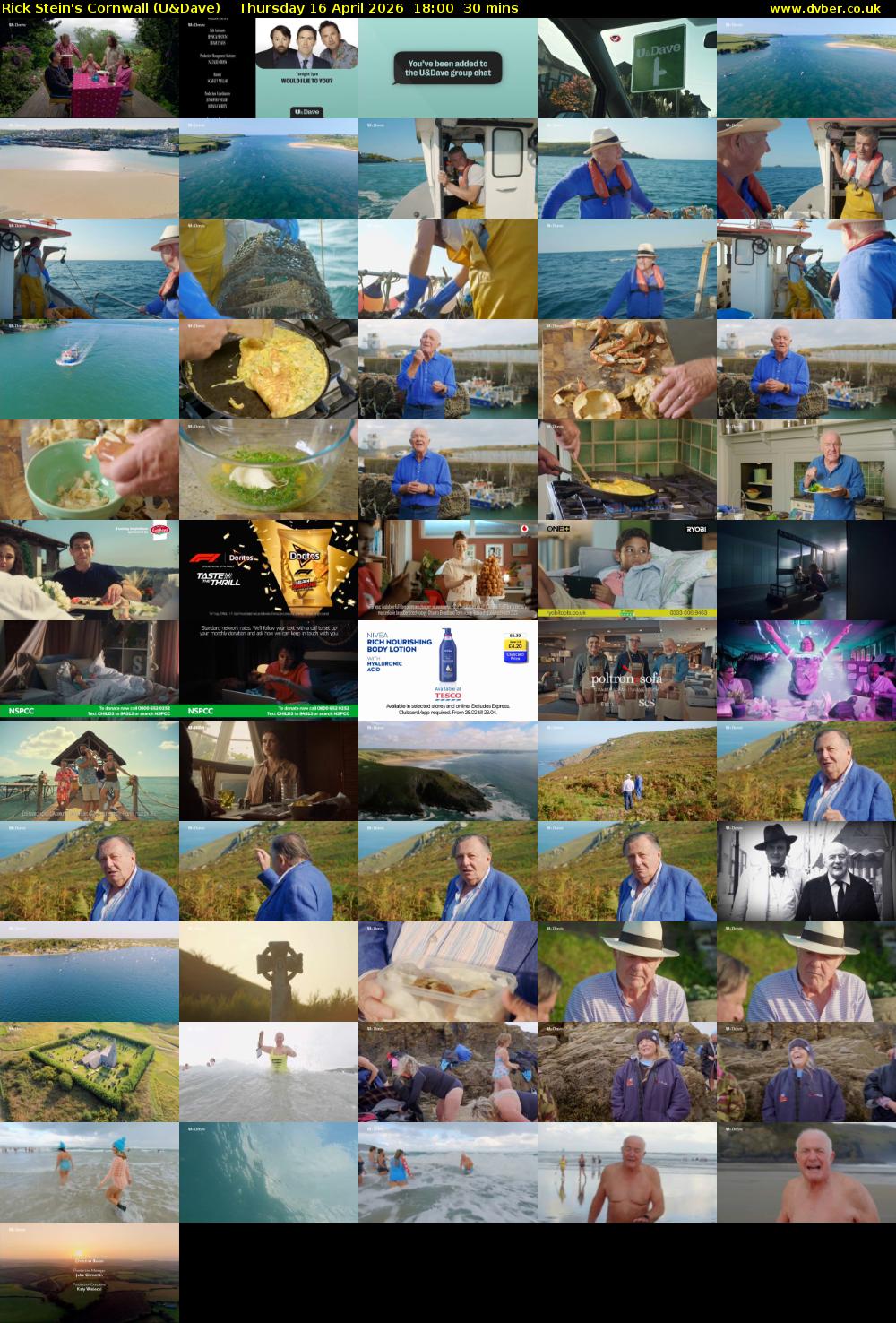 Rick Stein's Cornwall (U&Dave) Thursday 16 April 2026 18:00 - 18:30