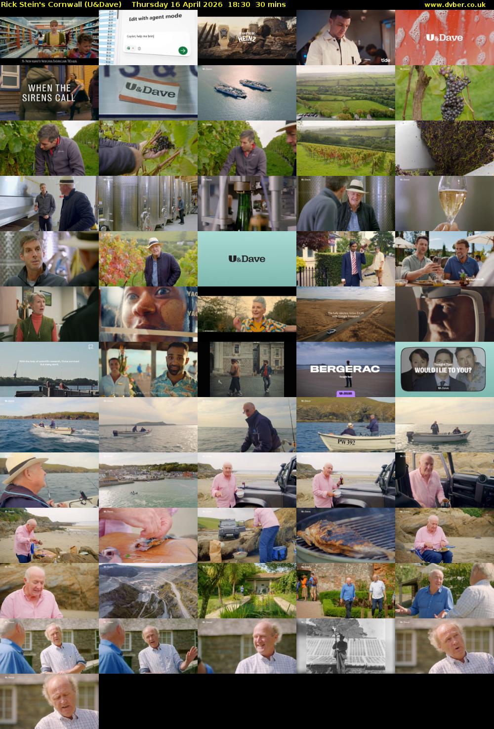 Rick Stein's Cornwall (U&Dave) Thursday 16 April 2026 18:30 - 19:00
