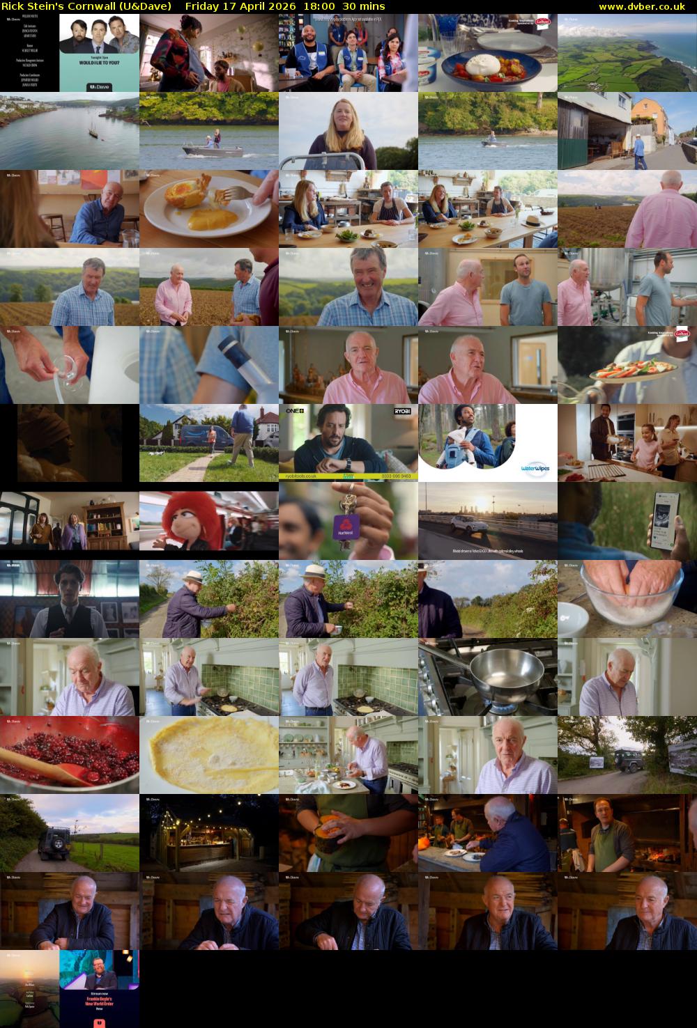 Rick Stein's Cornwall (U&Dave) Friday 17 April 2026 18:00 - 18:30