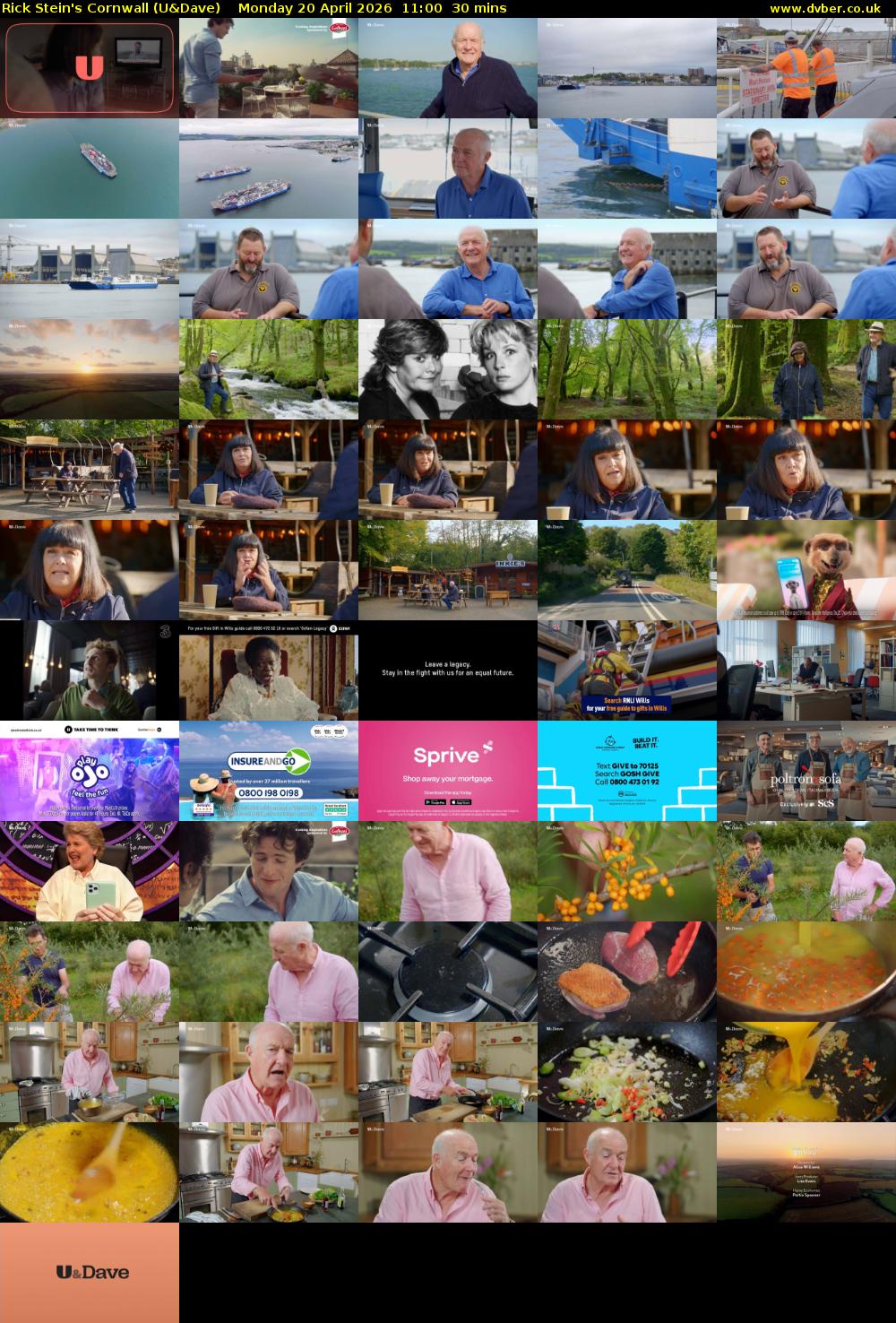 Rick Stein's Cornwall (U&Dave) Monday 20 April 2026 11:00 - 11:30