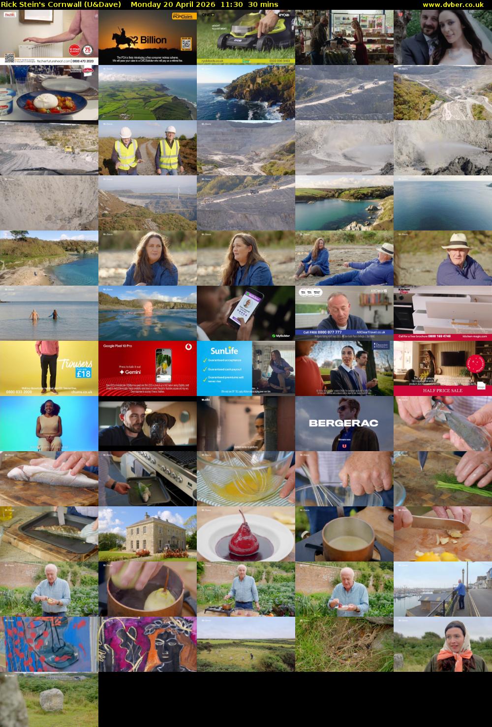Rick Stein's Cornwall (U&Dave) Monday 20 April 2026 11:30 - 12:00
