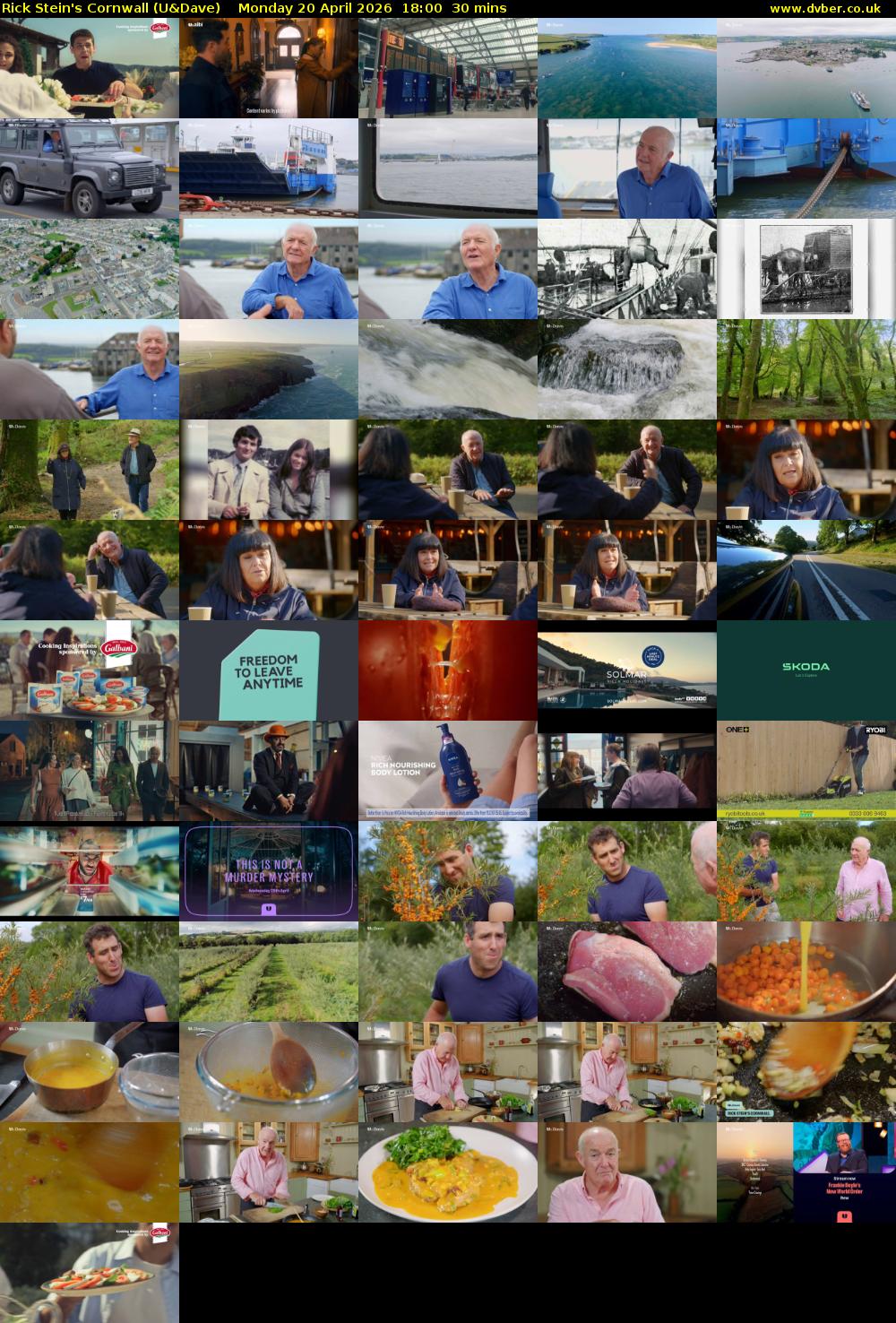 Rick Stein's Cornwall (U&Dave) Monday 20 April 2026 18:00 - 18:30