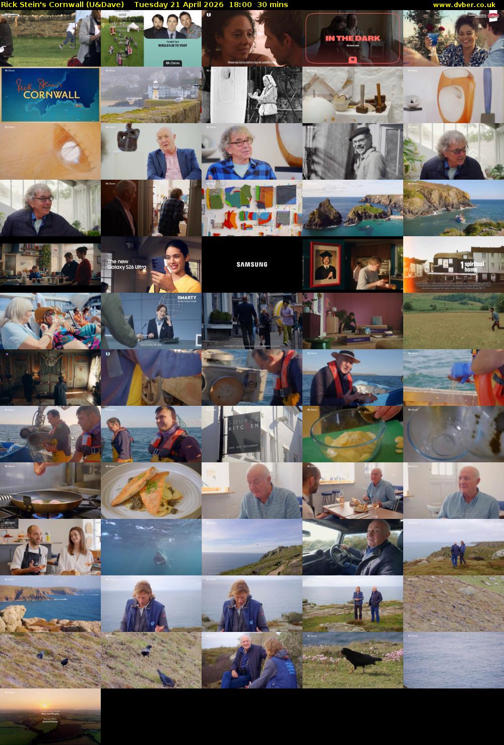 Rick Stein's Cornwall (U&Dave) Tuesday 21 April 2026 18:00 - 18:30