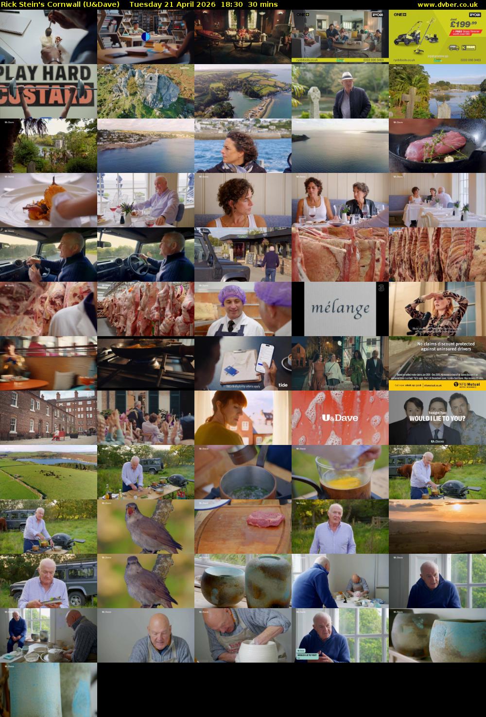 Rick Stein's Cornwall (U&Dave) Tuesday 21 April 2026 18:30 - 19:00