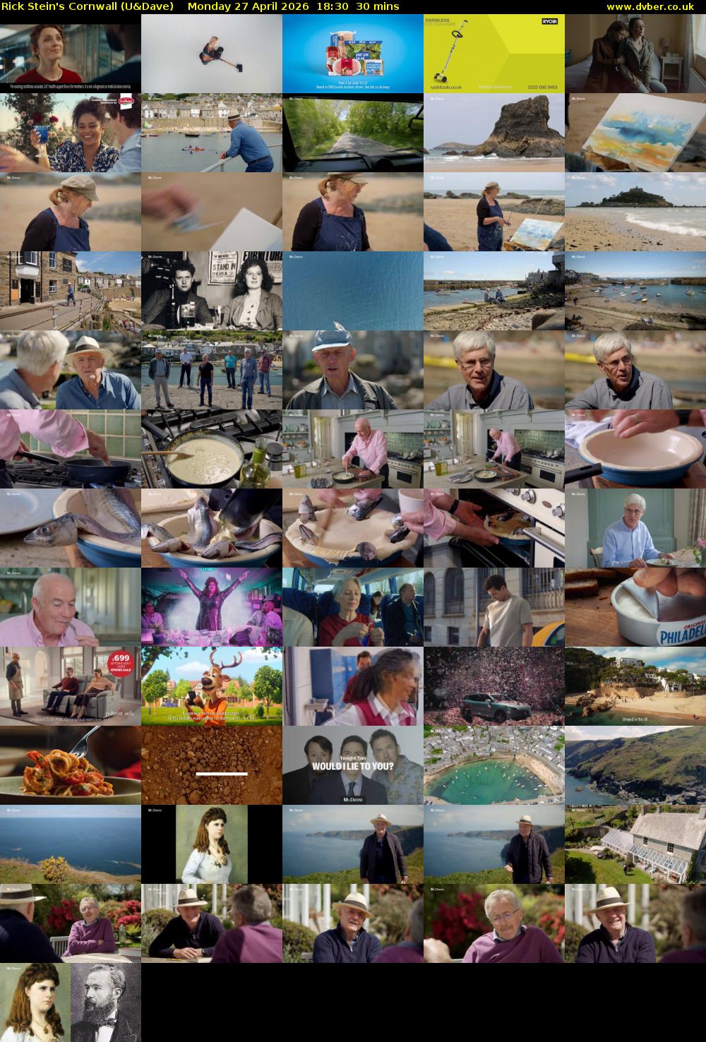 Rick Stein's Cornwall (U&Dave) Monday 27 April 2026 18:30 - 19:00