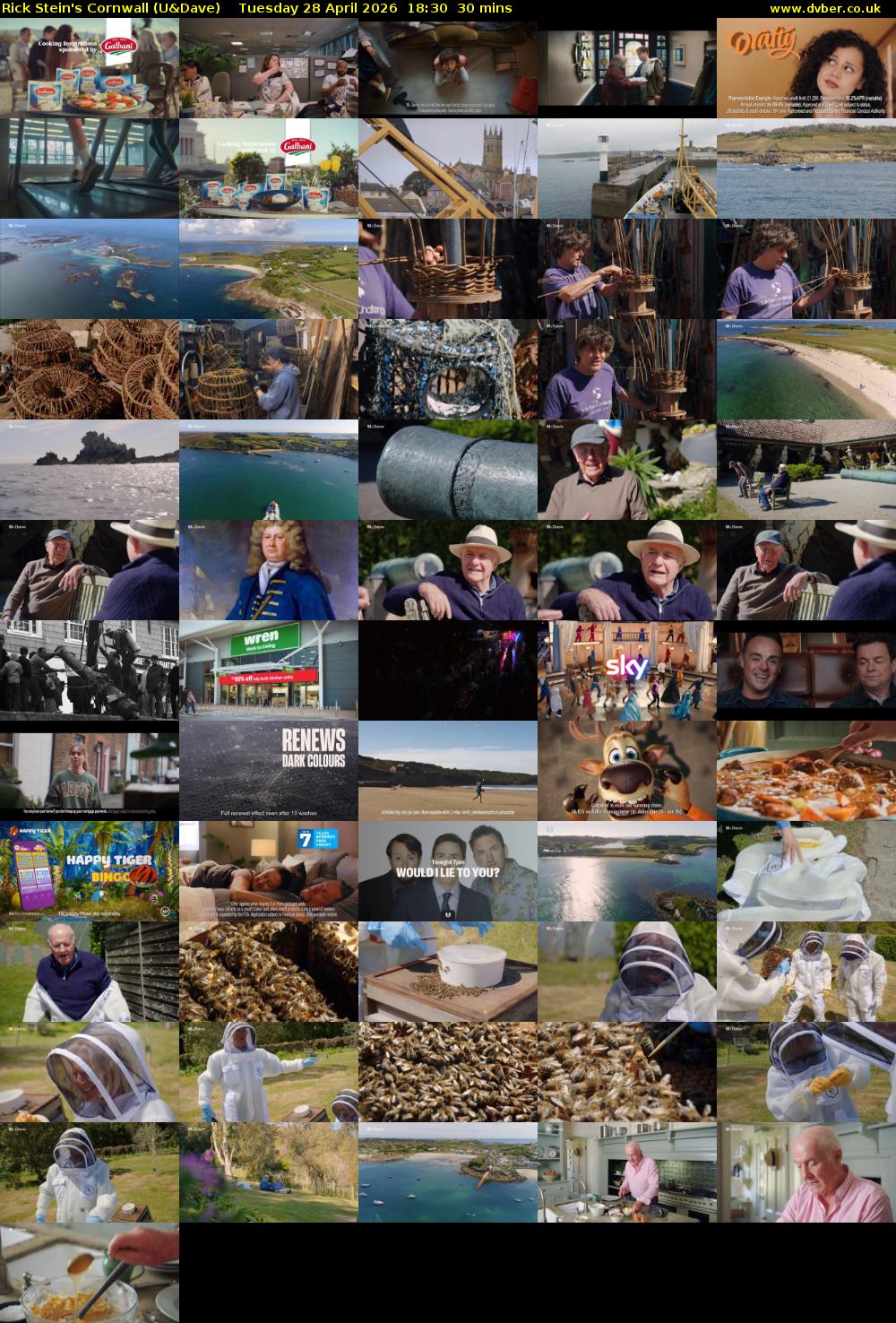 Rick Stein's Cornwall (U&Dave) Tuesday 28 April 2026 18:30 - 19:00