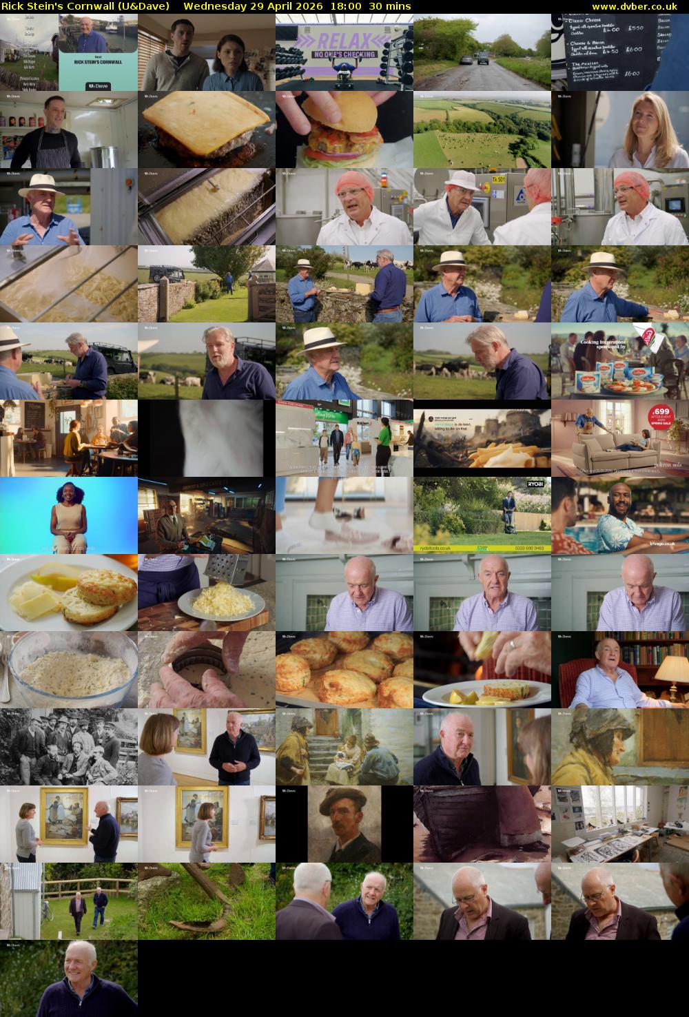 Rick Stein's Cornwall (U&Dave) Wednesday 29 April 2026 18:00 - 18:30