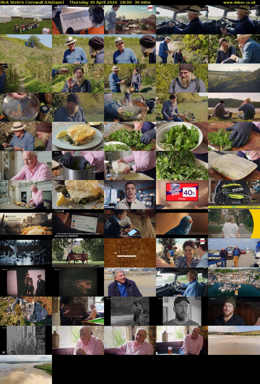 Rick Stein's Cornwall (U&Dave) Thursday 30 April 2026 18:00 - 18:30