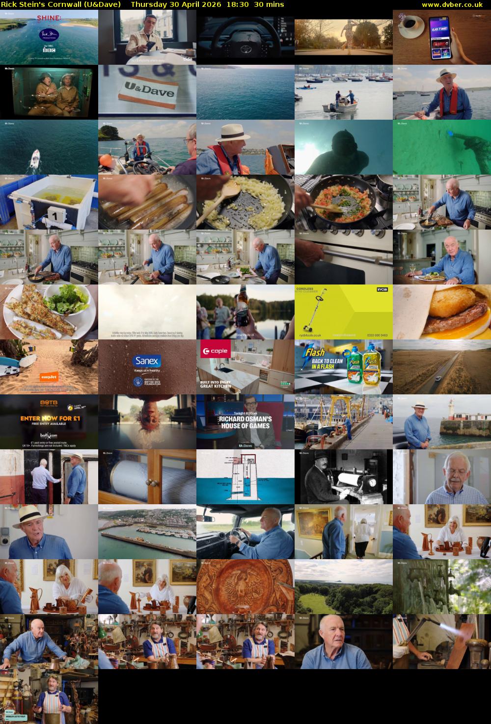 Rick Stein's Cornwall (U&Dave) Thursday 30 April 2026 18:30 - 19:00