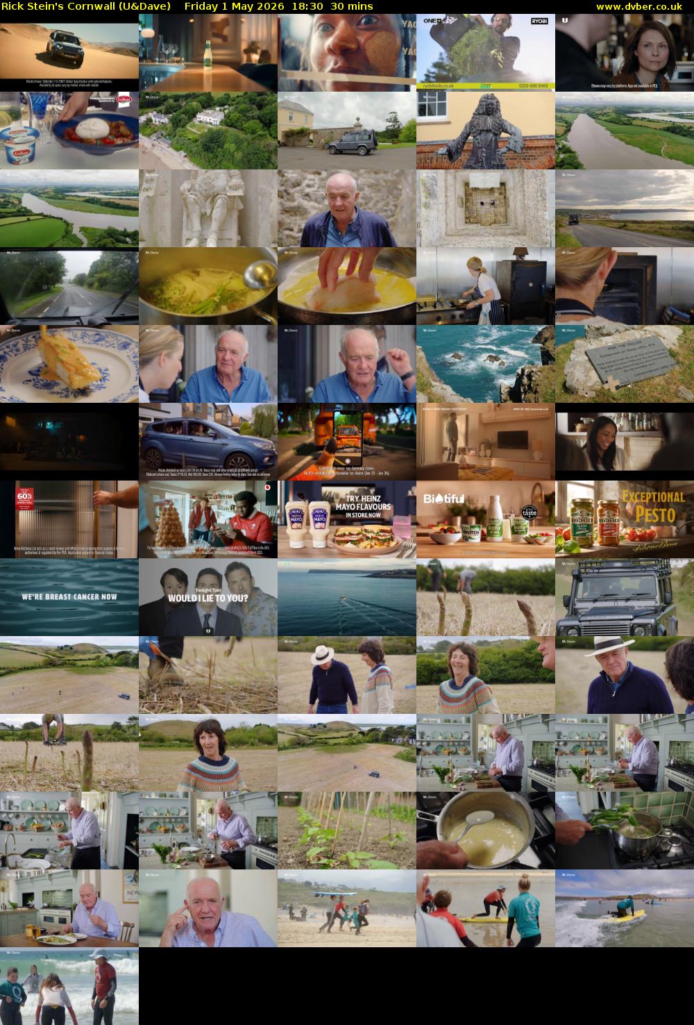 Rick Stein's Cornwall (U&Dave) Friday 1 May 2026 18:30 - 19:00