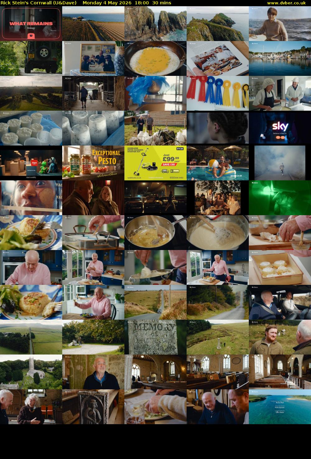 Rick Stein's Cornwall (U&Dave) Monday 4 May 2026 18:00 - 18:30