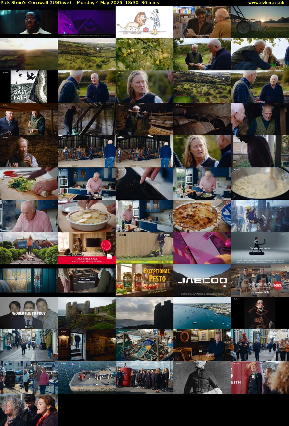 Rick Stein's Cornwall (U&Dave) Monday 4 May 2026 18:30 - 19:00