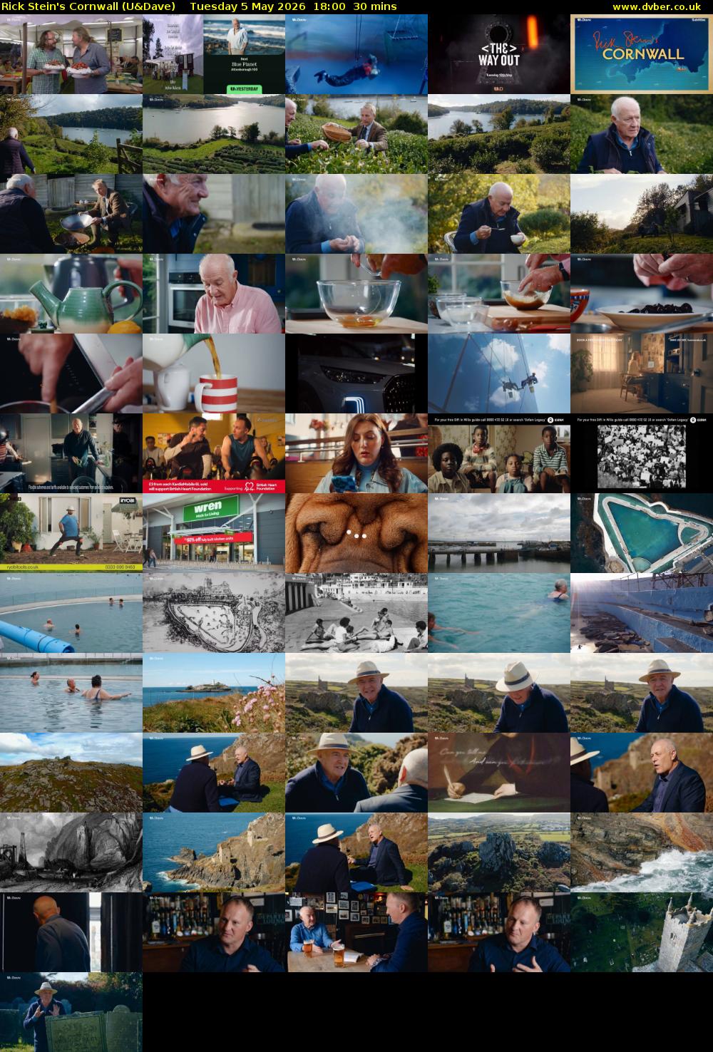 Rick Stein's Cornwall (U&Dave) Tuesday 5 May 2026 18:00 - 18:30