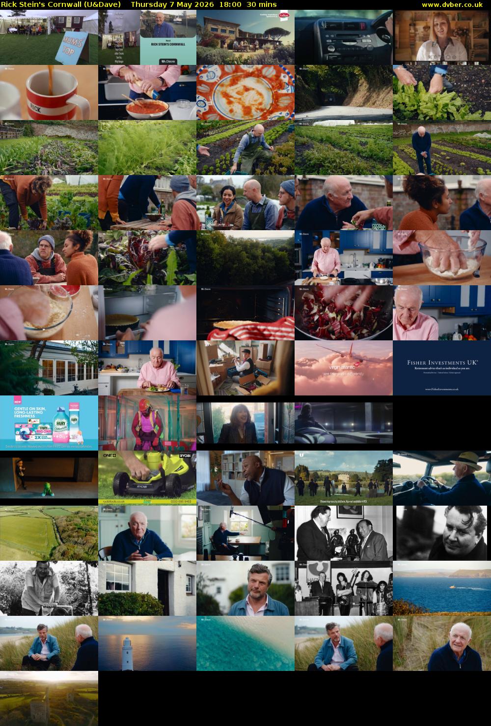 Rick Stein's Cornwall (U&Dave) Thursday 7 May 2026 18:00 - 18:30
