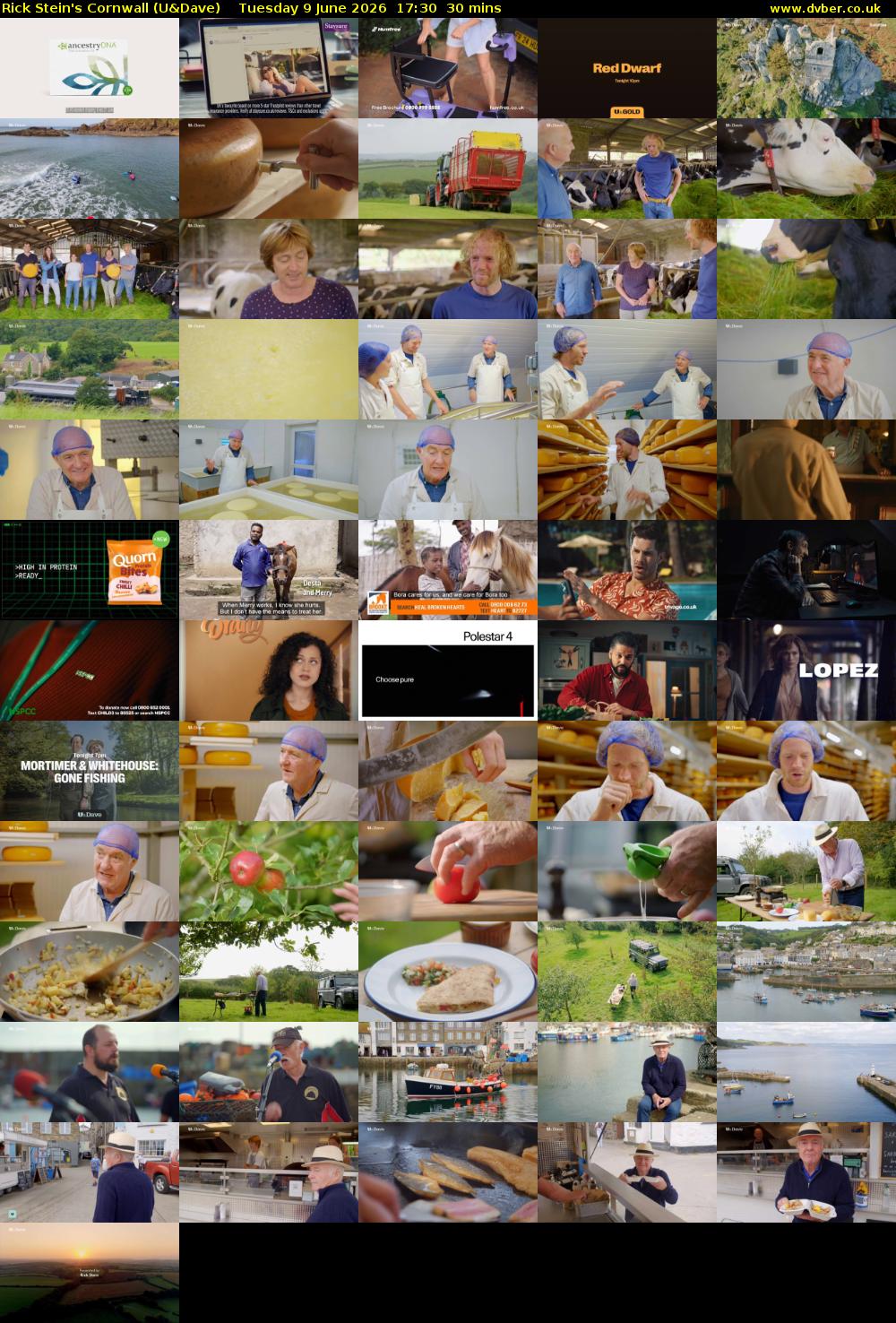 Rick Stein's Cornwall (U&Dave) Tuesday 9 June 2026 17:30 - 18:00