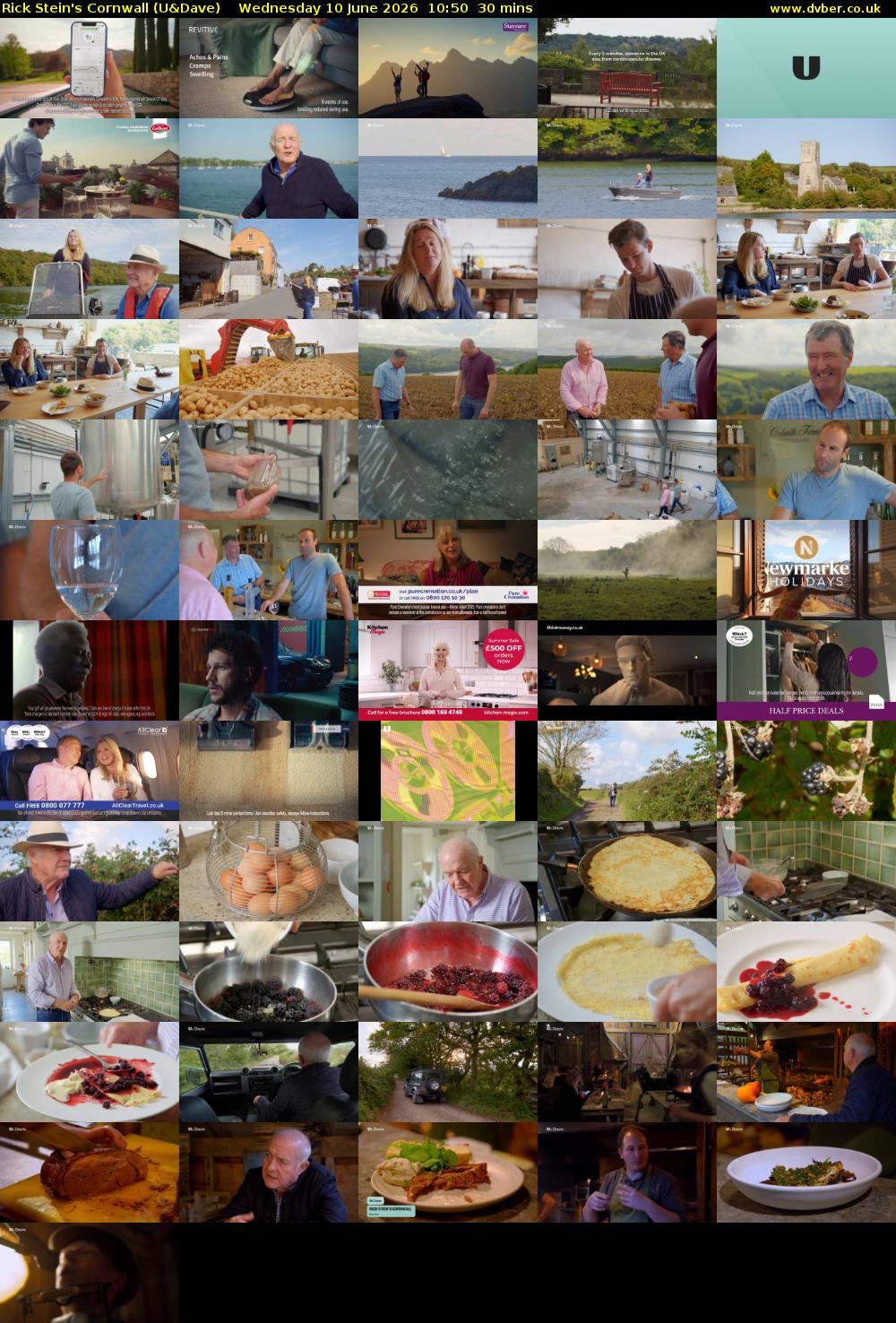 Rick Stein's Cornwall (U&Dave) Wednesday 10 June 2026 10:50 - 11:20