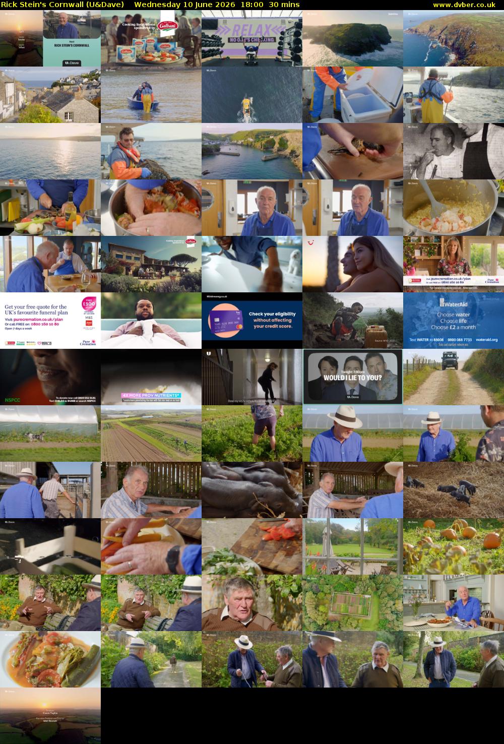Rick Stein's Cornwall (U&Dave) Wednesday 10 June 2026 18:00 - 18:30