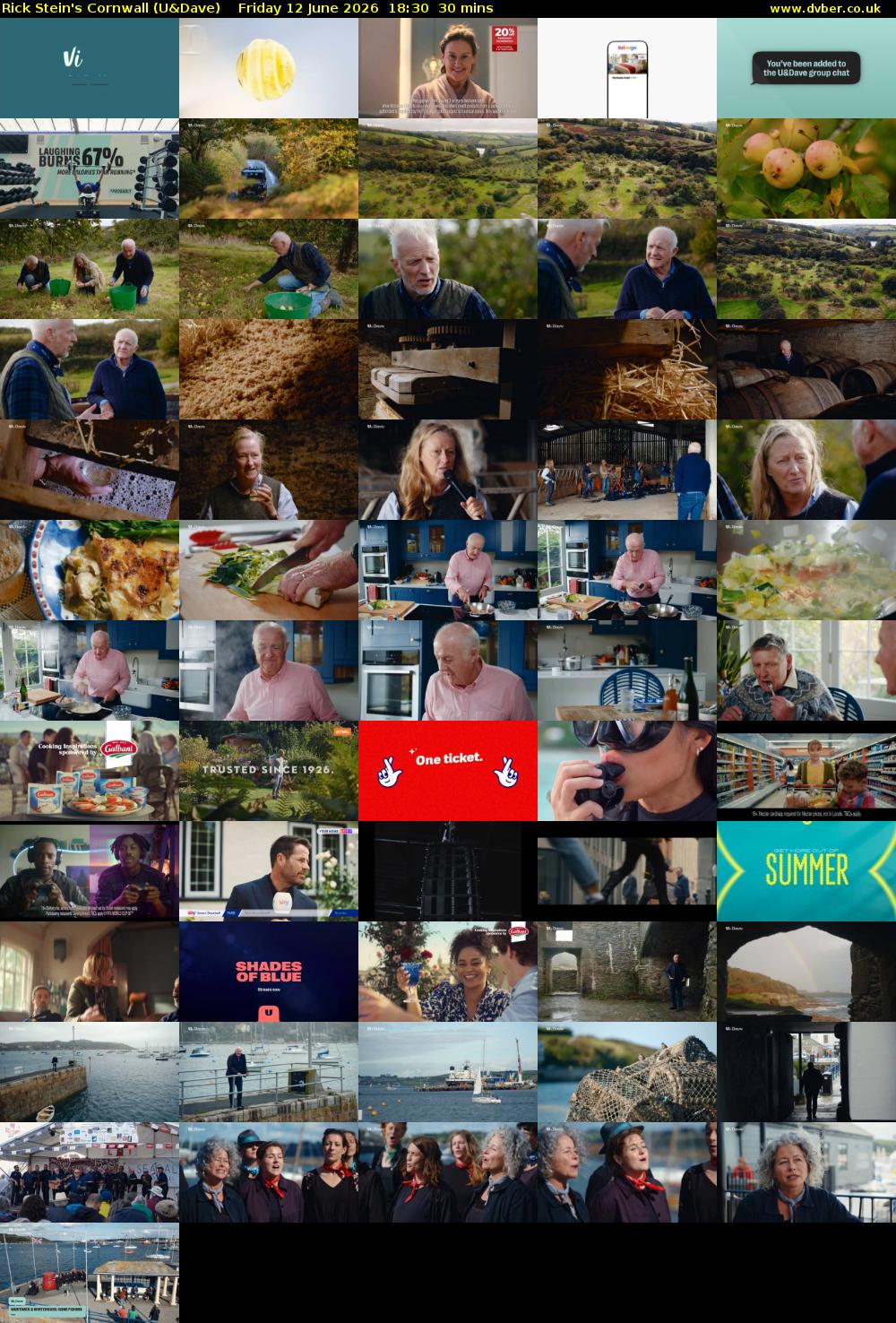 Rick Stein's Cornwall (U&Dave) Friday 12 June 2026 18:30 - 19:00
