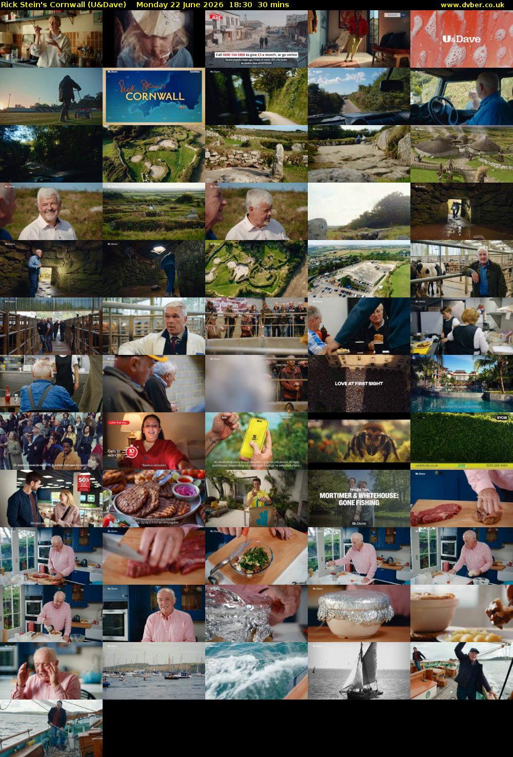 Rick Stein's Cornwall (U&Dave) Monday 22 June 2026 18:30 - 19:00