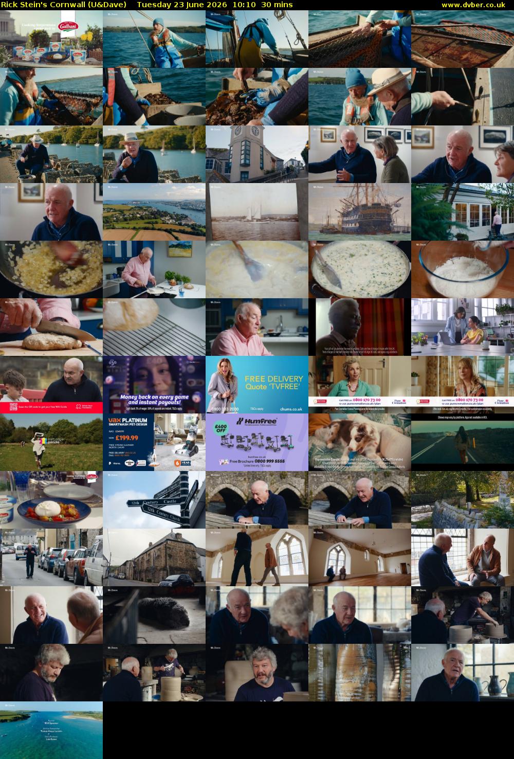 Rick Stein's Cornwall (U&Dave) Tuesday 23 June 2026 10:10 - 10:40