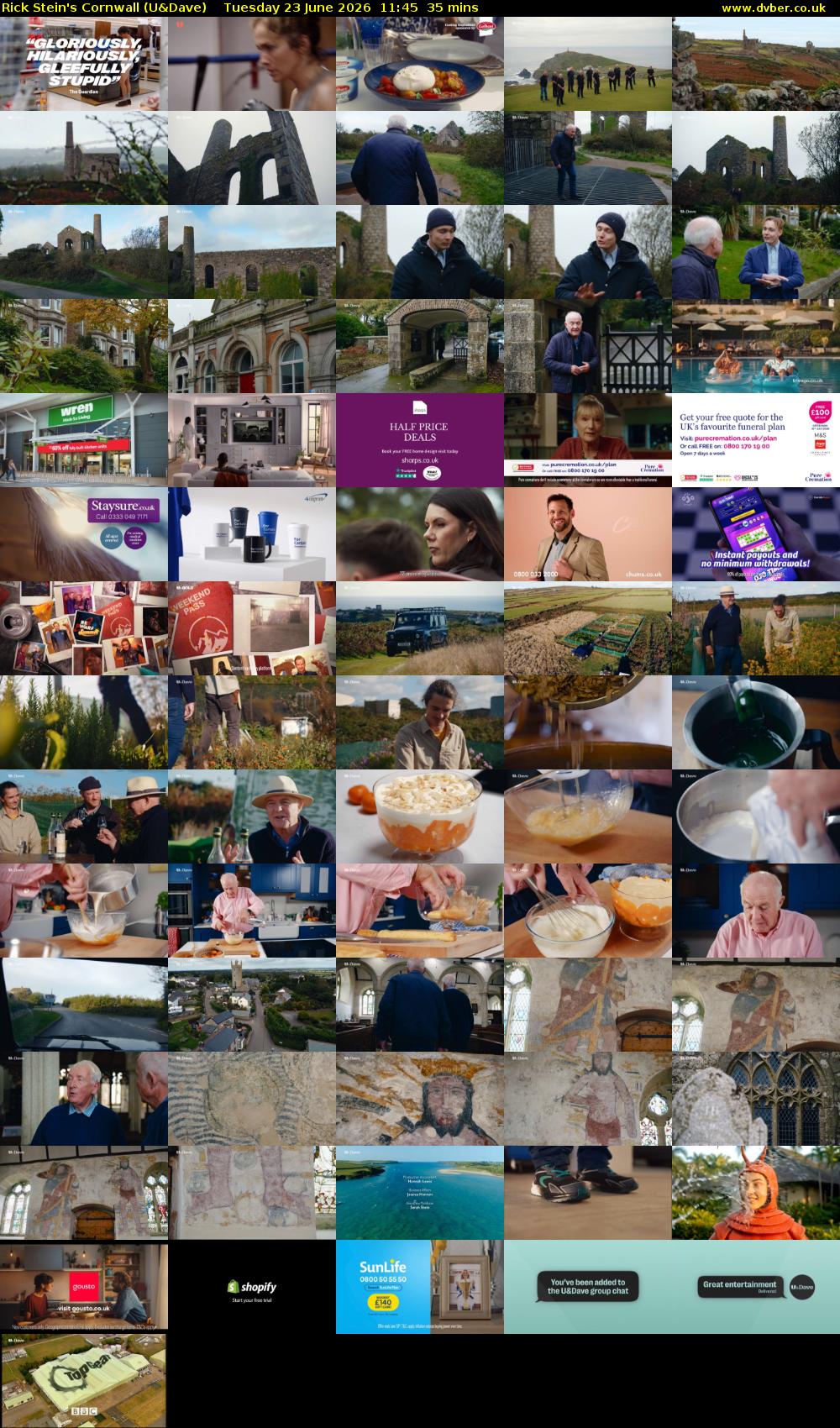 Rick Stein's Cornwall (U&Dave) Tuesday 23 June 2026 11:45 - 12:20