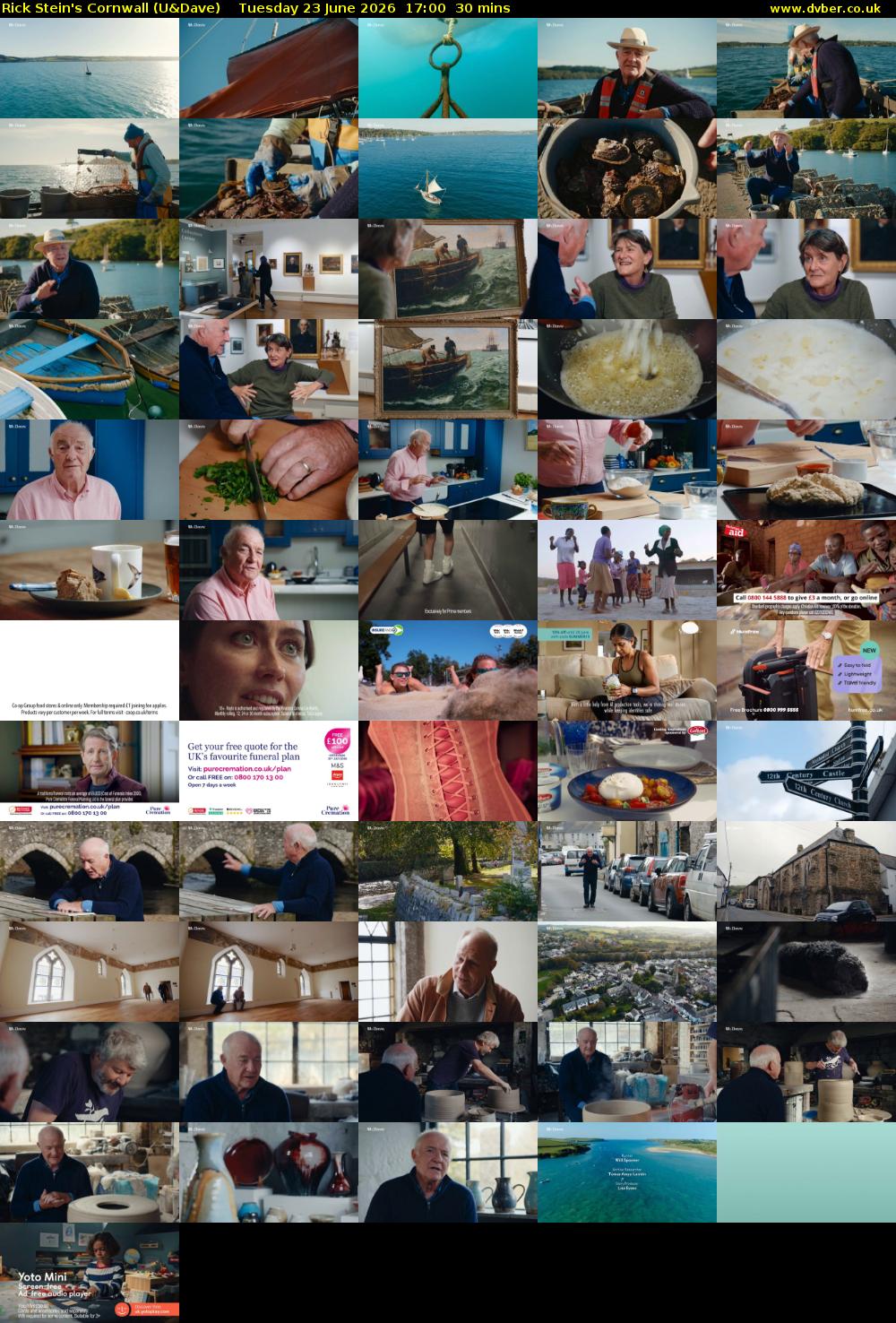 Rick Stein's Cornwall (U&Dave) Tuesday 23 June 2026 17:00 - 17:30