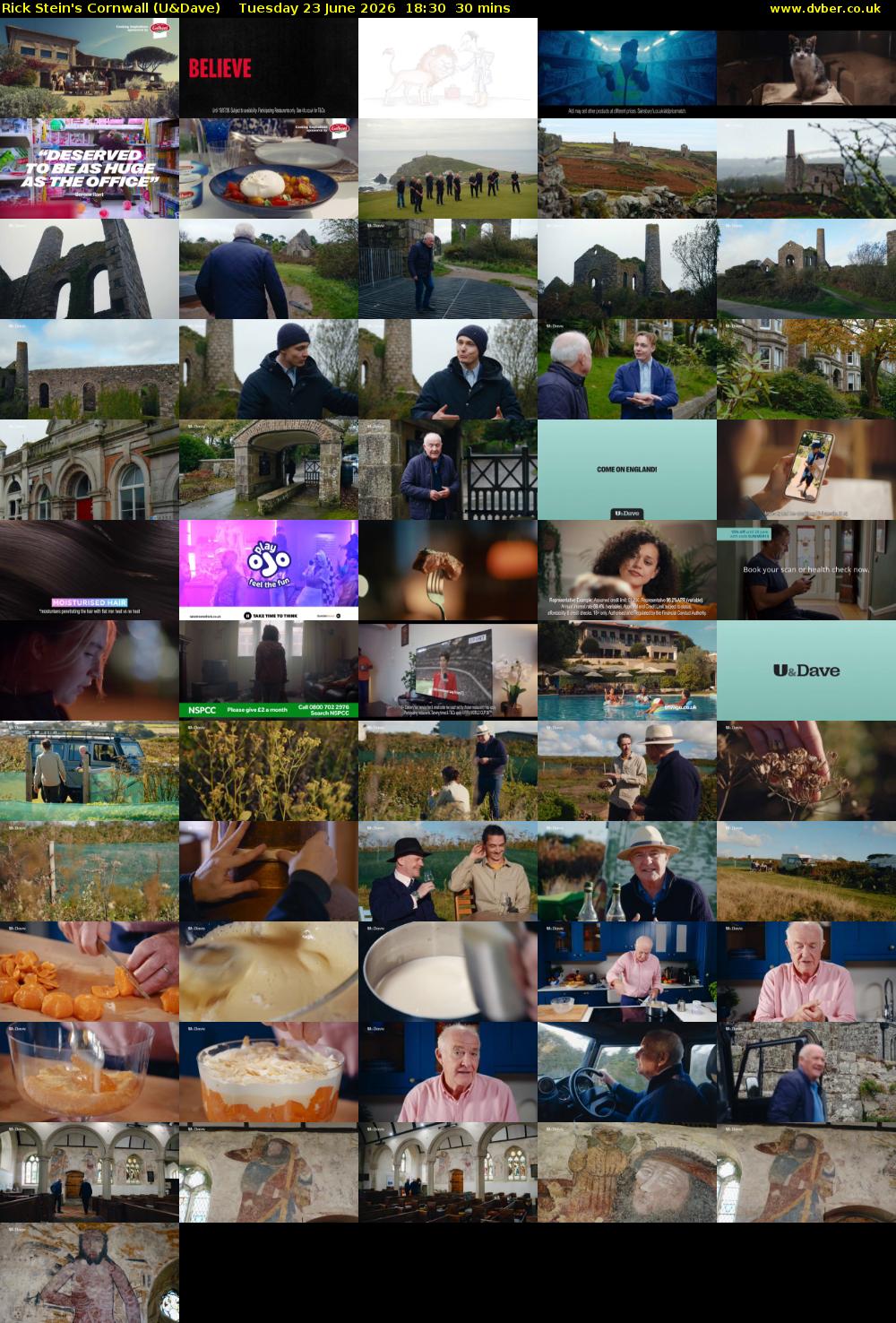 Rick Stein's Cornwall (U&Dave) Tuesday 23 June 2026 18:30 - 19:00