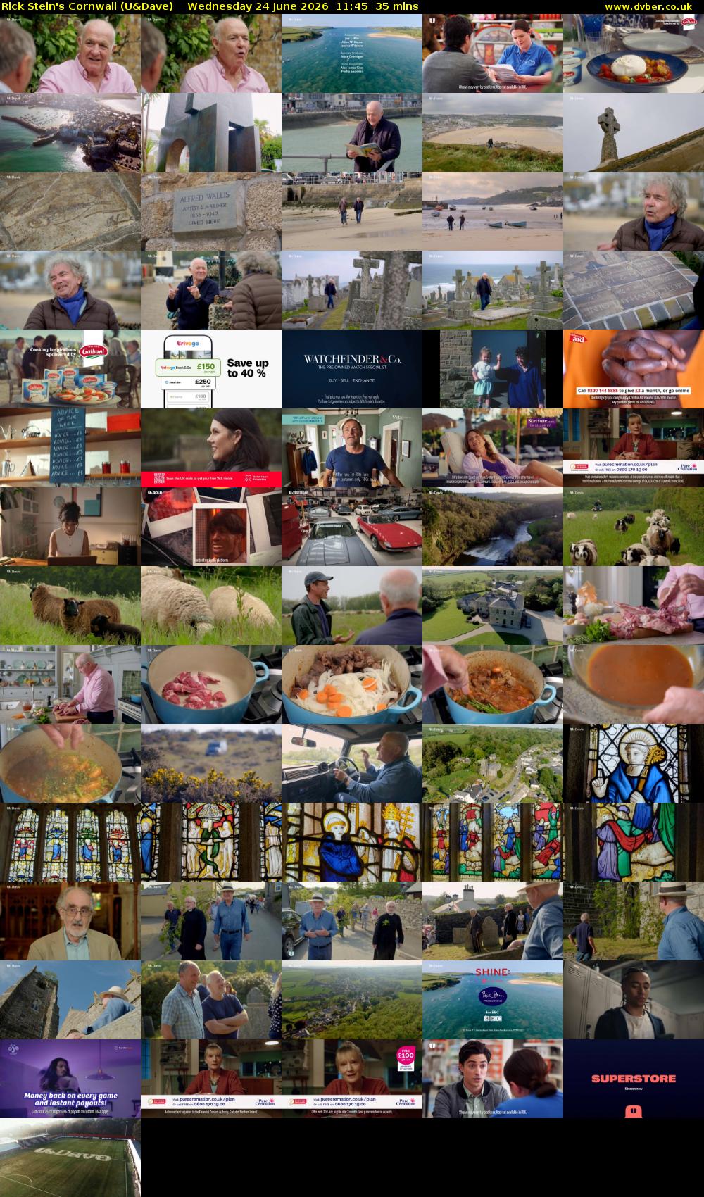Rick Stein's Cornwall (U&Dave) Wednesday 24 June 2026 11:45 - 12:20